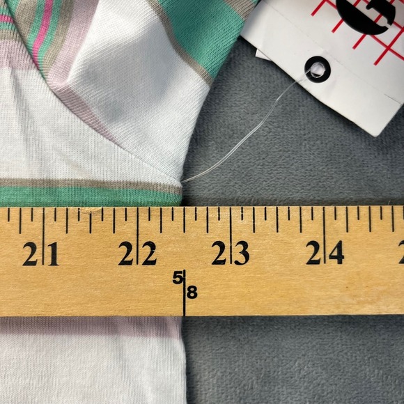 NWT Guess Originals Mens Medium Green White Pink Stripe Short Sleeve T Shirt Tee - Picture 5 of 7